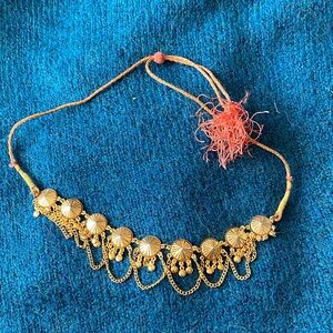 Gold Chained Necklace with Circular Pendants